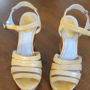 Frye Mustard Strappy Sandals